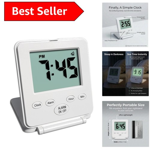 Elegant white travel alarm - travel,
