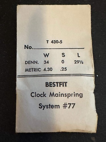 Bestfit clock mainspring for - bestfit,