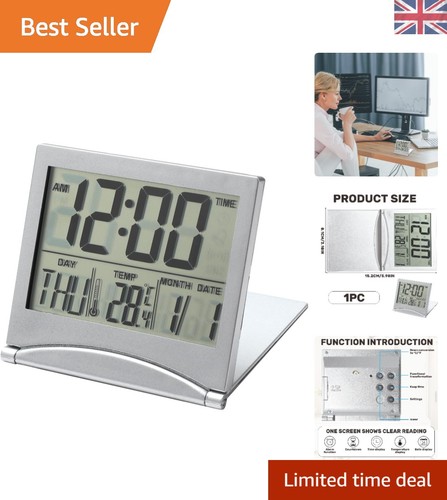 Sleek lcd travel alarm clock - travel,
