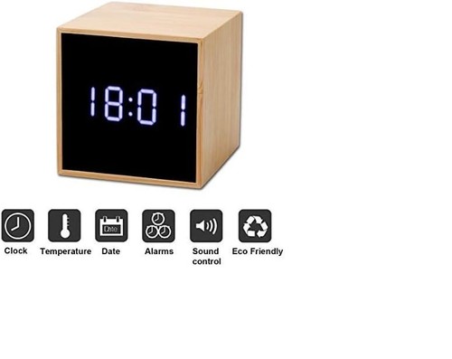 Digital alarm clock wooden - digital,