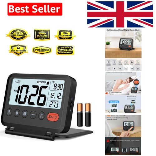 Black digital travel alarm - travel,