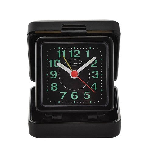 Travel alarm clock black - travel,